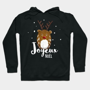 Joyeux Noel Merry Christmas With Reindeer Rudolph Hoodie